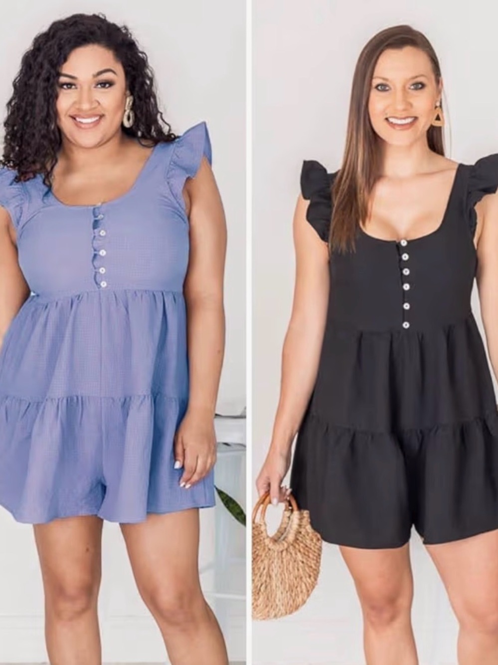 Red Button-Front Romper - Picture 10 of 10